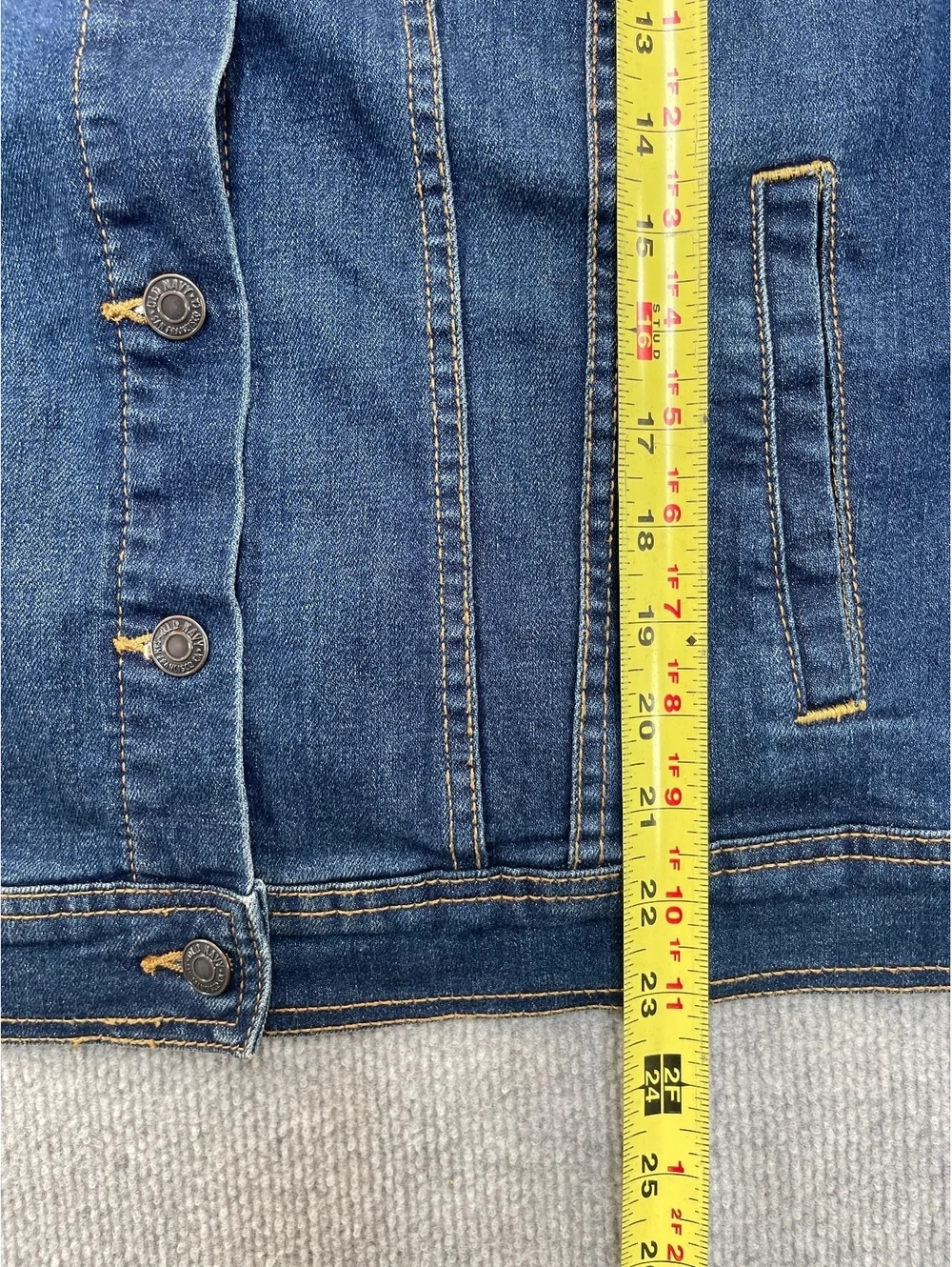 Old Navy Denim Jacket Women XXL Blue Jean Button Front Trucker Coat Medium Wash